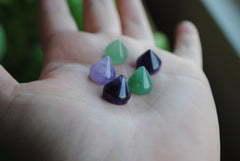 Amethyst and Aventurine pointed flat back stones
