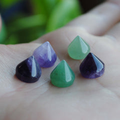 Amethyst and Aventurine pointed flat back stones
