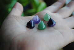 Amethyst and Aventurine pointed flat back stones