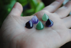 Amethyst and Aventurine pointed flat back stones