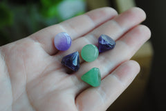 Amethyst and Aventurine pointed flat back stones