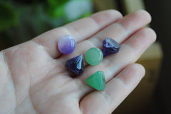 Amethyst and Aventurine pointed flat back stones