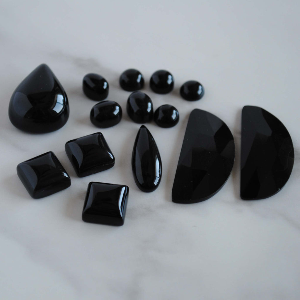 Black onyx cabochons