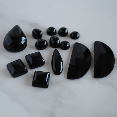 Black onyx cabochons