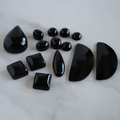 Black onyx cabochons
