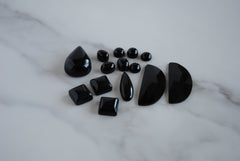 Black onyx cabochons