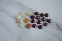 Ruby and Sapphire rosecut cabochons