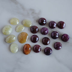 Ruby and Sapphire rosecut cabochons