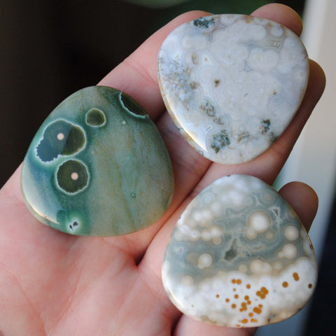 35mm trillion Ocean Jasper cabochons (Lot ddd)