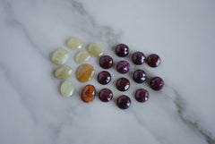Ruby and Sapphire rosecut cabochons