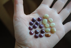 Ruby and Sapphire rosecut cabochons