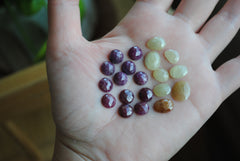Ruby and Sapphire rosecut cabochons