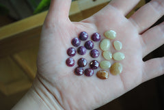 Ruby and Sapphire rosecut cabochons