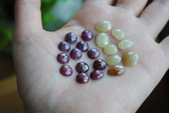 Ruby and Sapphire rosecut cabochons