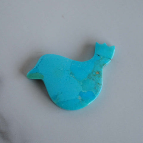 Turquoise composite bird cabochon