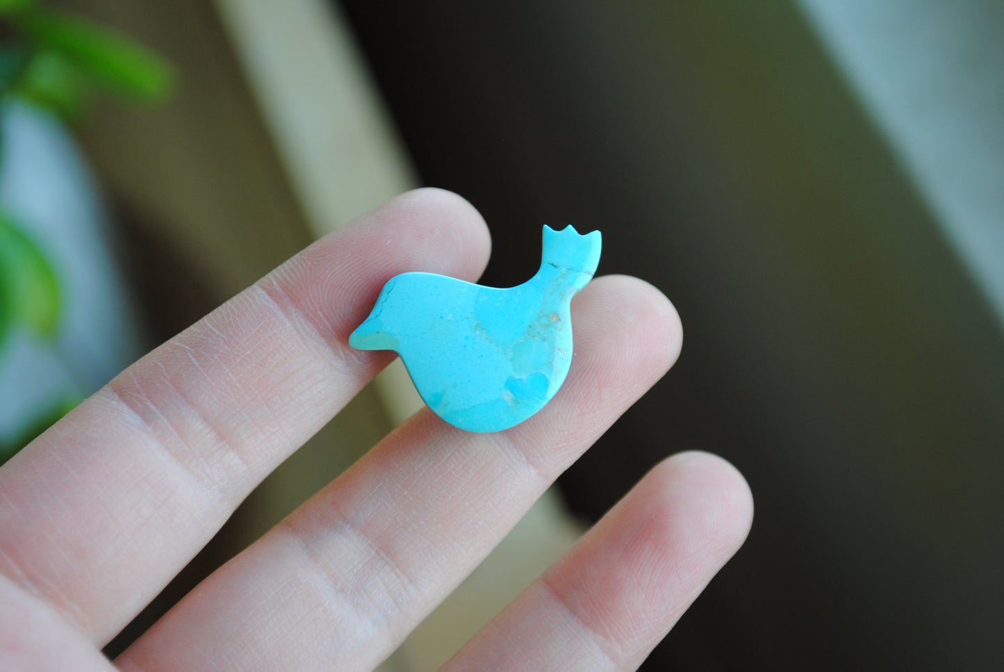 Turquoise composite bird cabochon