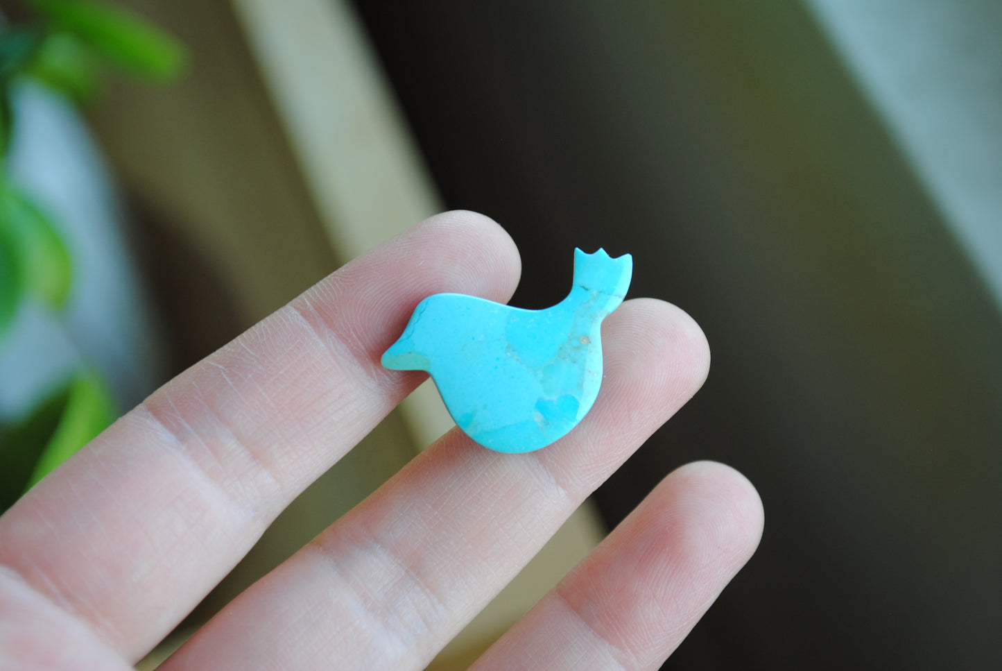 Turquoise composite bird cabochon