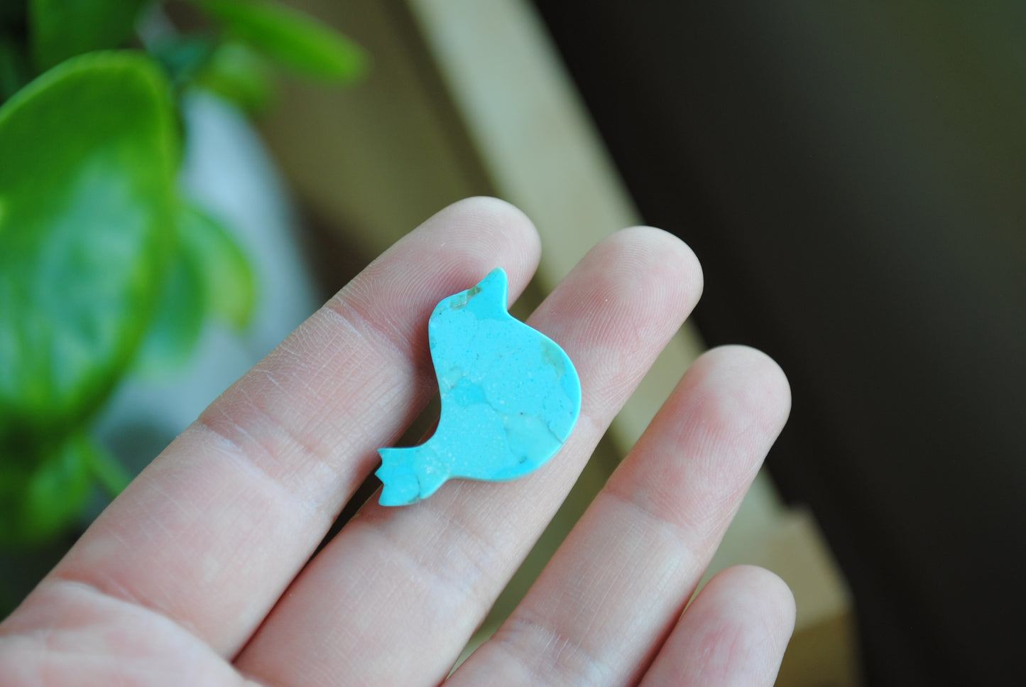 Turquoise composite bird cabochon