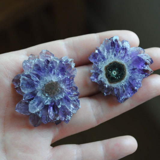Amethyst stalactite slices