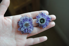 Amethyst stalactite slices