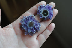 Amethyst stalactite slices