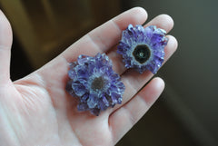 Amethyst stalactite slices