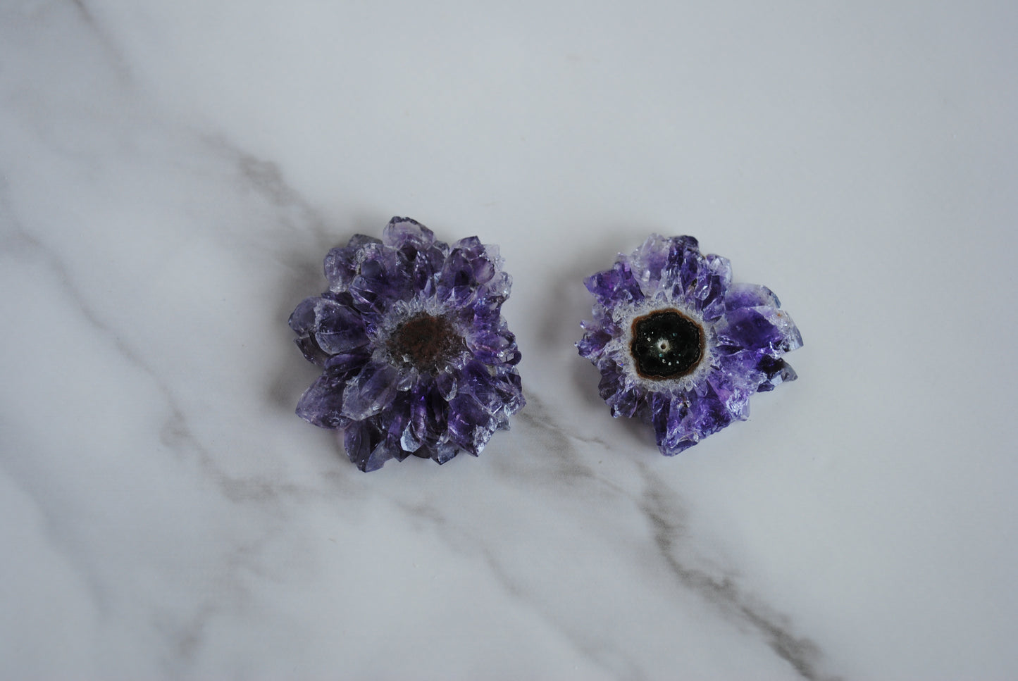 Amethyst stalactite slices