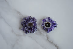 Amethyst stalactite slices
