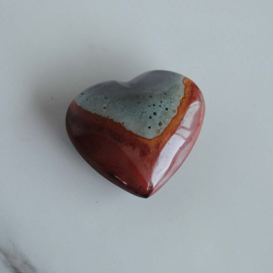 Jasper heart palm stone