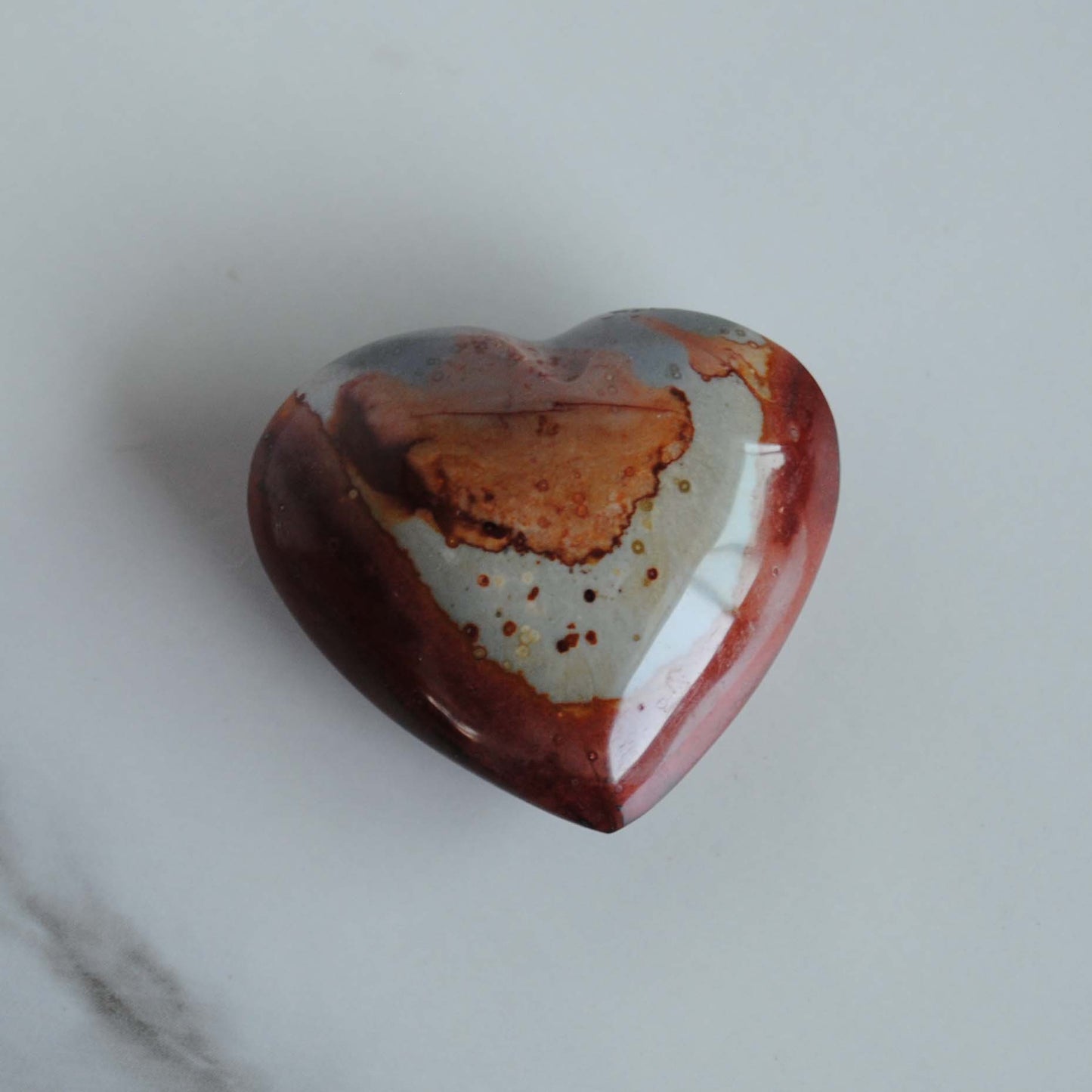 Jasper heart palm stone