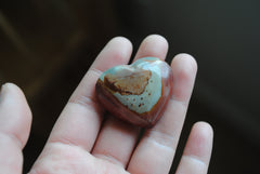 Jasper heart palm stone
