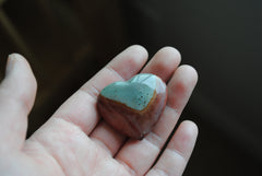 Jasper heart palm stone