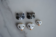 Polymer clay animal heads