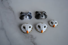 Polymer clay animal heads