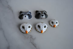 Polymer clay animal heads