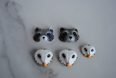 Polymer clay animal heads