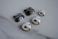 Polymer clay animal heads