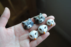 Polymer clay animal heads