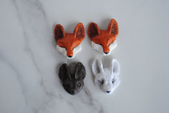 Polymer clay animal heads