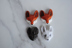 Polymer clay animal heads