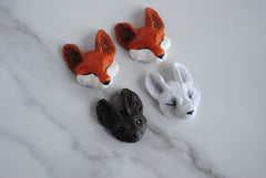 Polymer clay animal heads