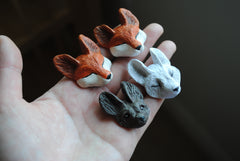Polymer clay animal heads