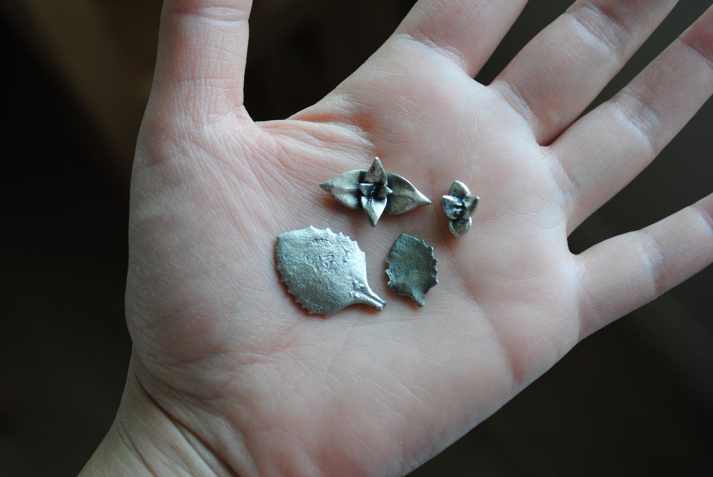 Sterling silver succulent castings (Lot A)