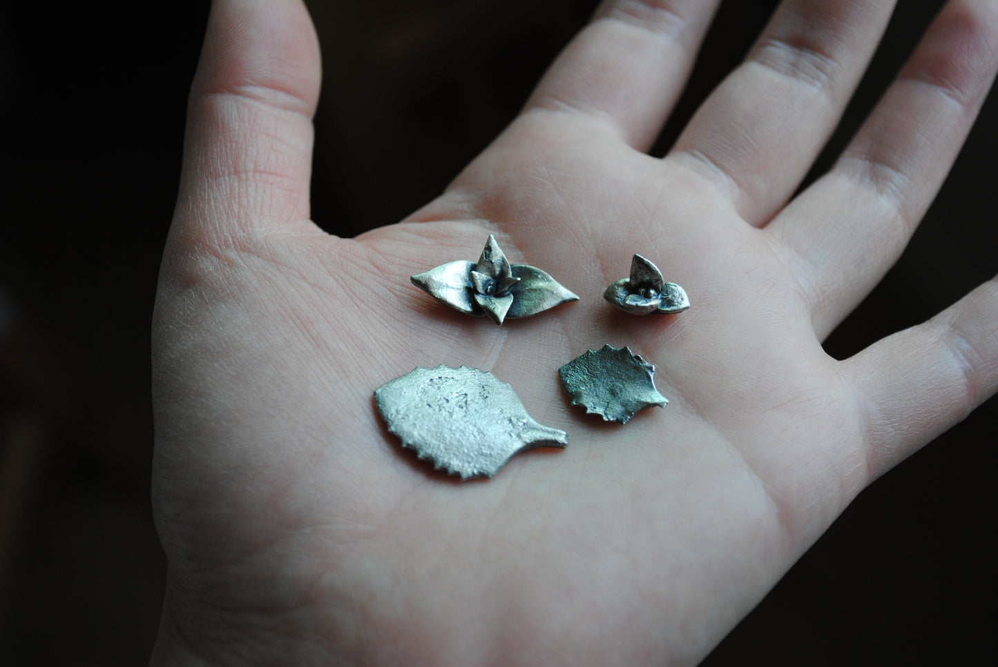 Sterling silver succulent castings (Lot A)