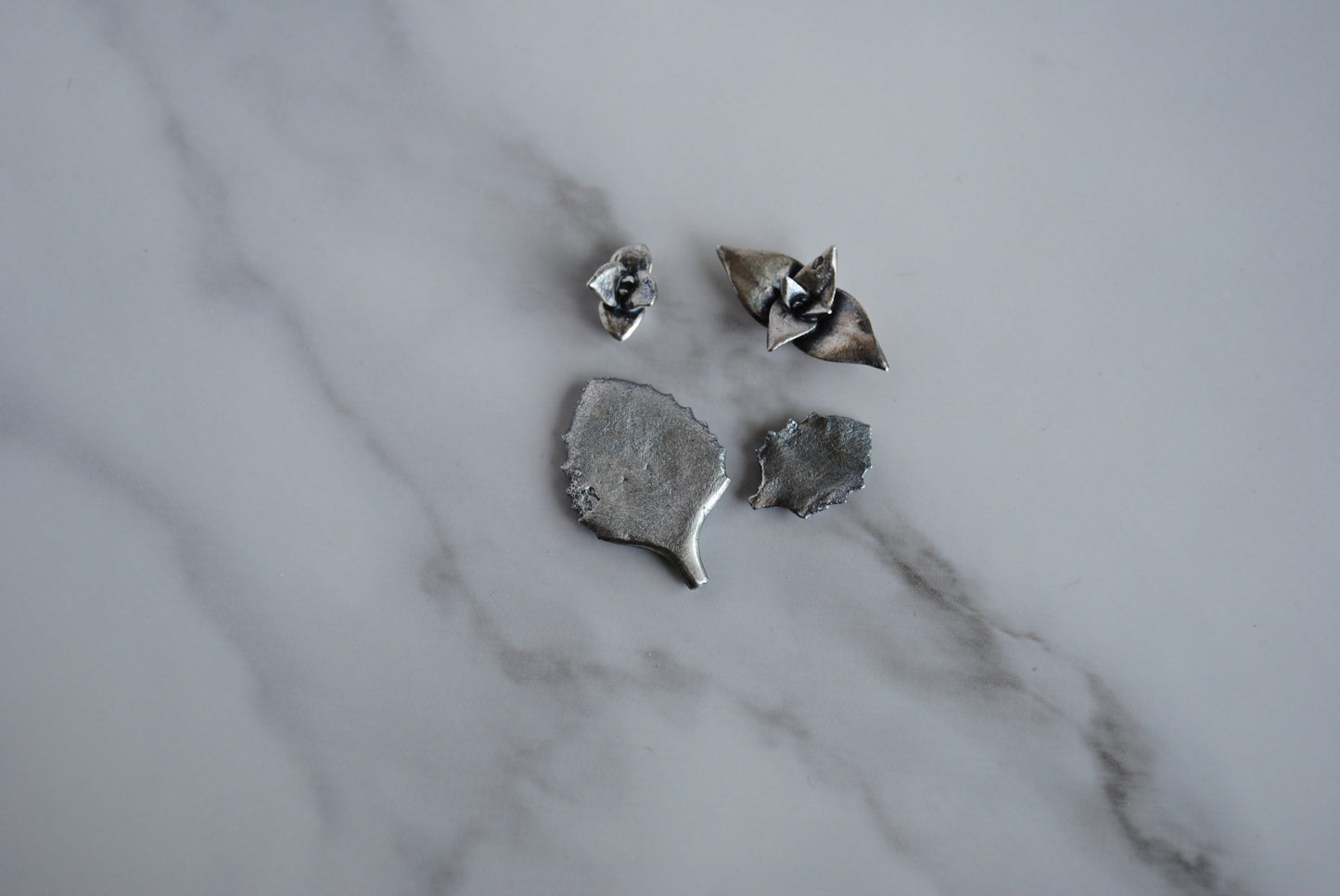 Sterling silver succulent castings (Lot A)