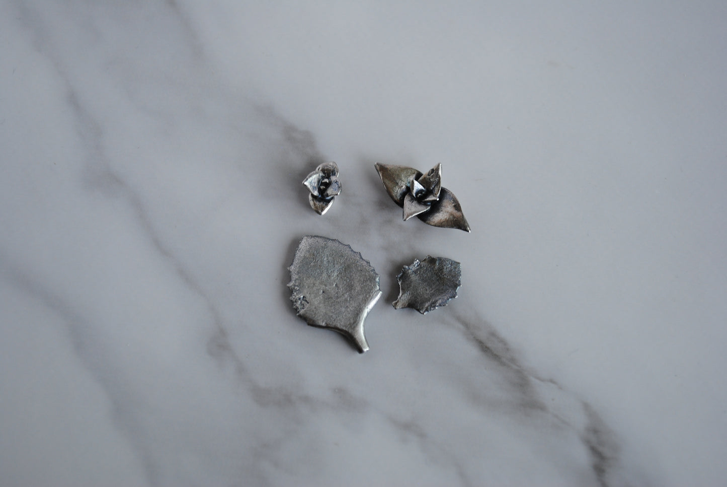 Sterling silver succulent castings (Lot A)