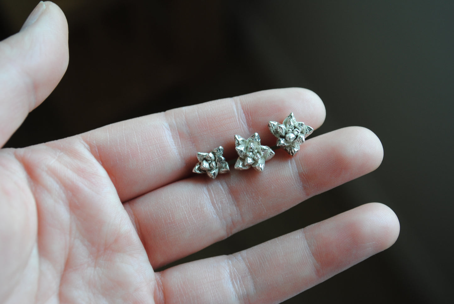 Sterling silver succulent castings (Lot D)