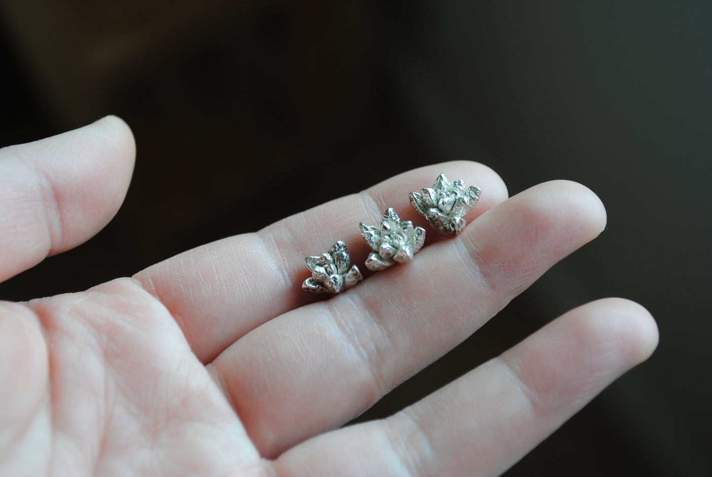 Sterling silver succulent castings (Lot D)