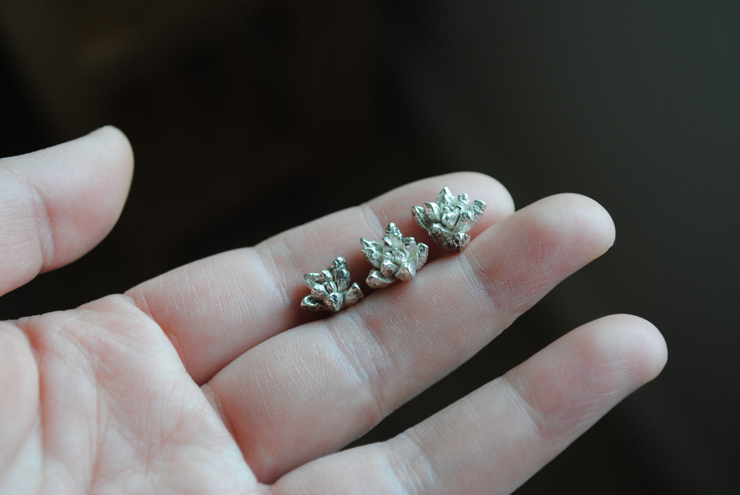 Sterling silver succulent castings (Lot D)