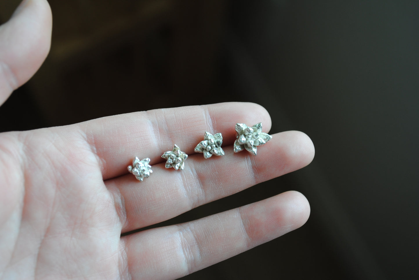 Sterling silver succulent castings (Lot E)